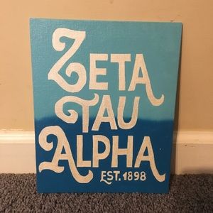 8x10 Zeta Tau Alpha blue ombré canvas